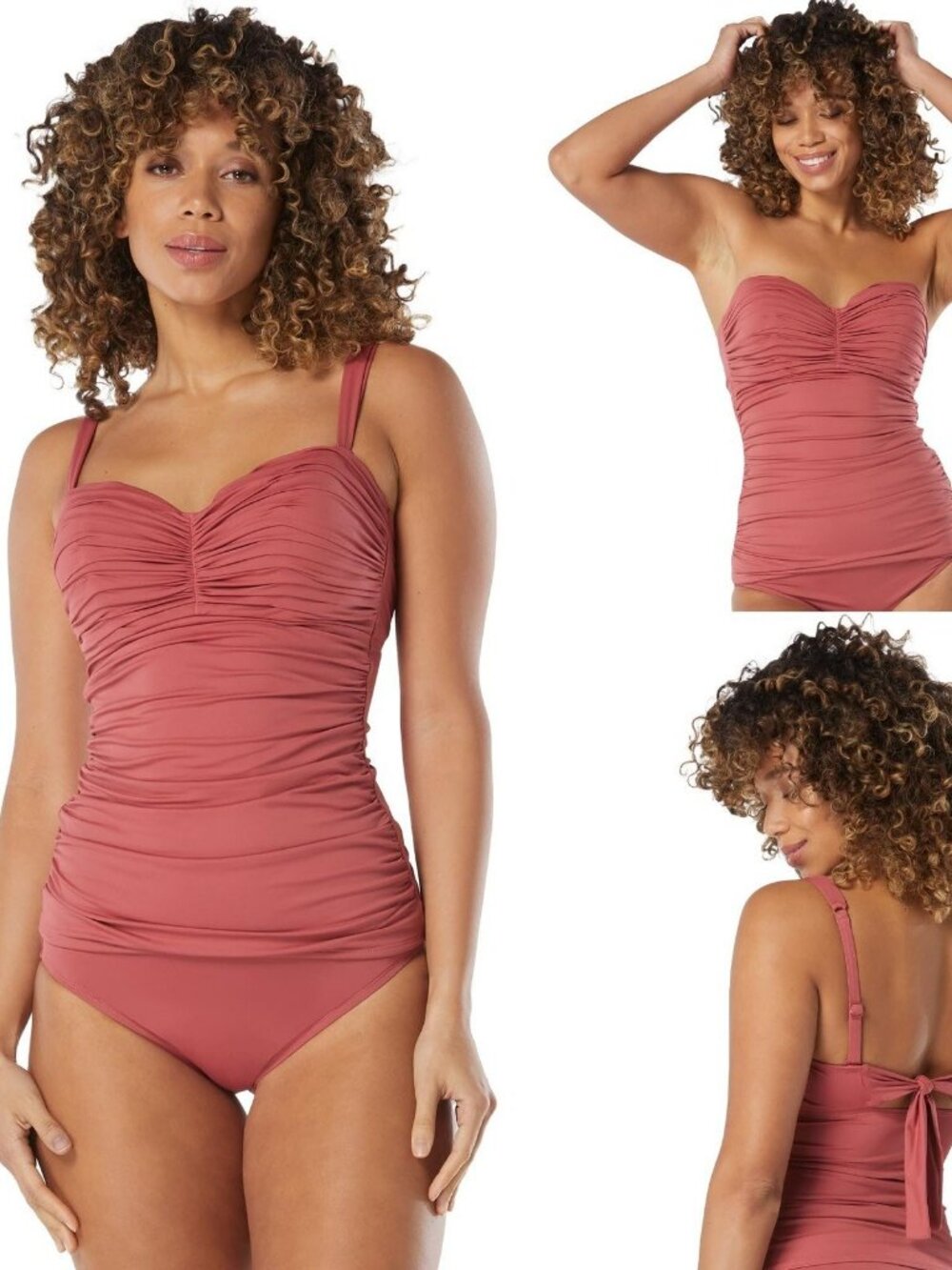 Coco Reef Scarf Bandeau Underwire Tankini Top Silent Bloom Size 10 / 34DD
